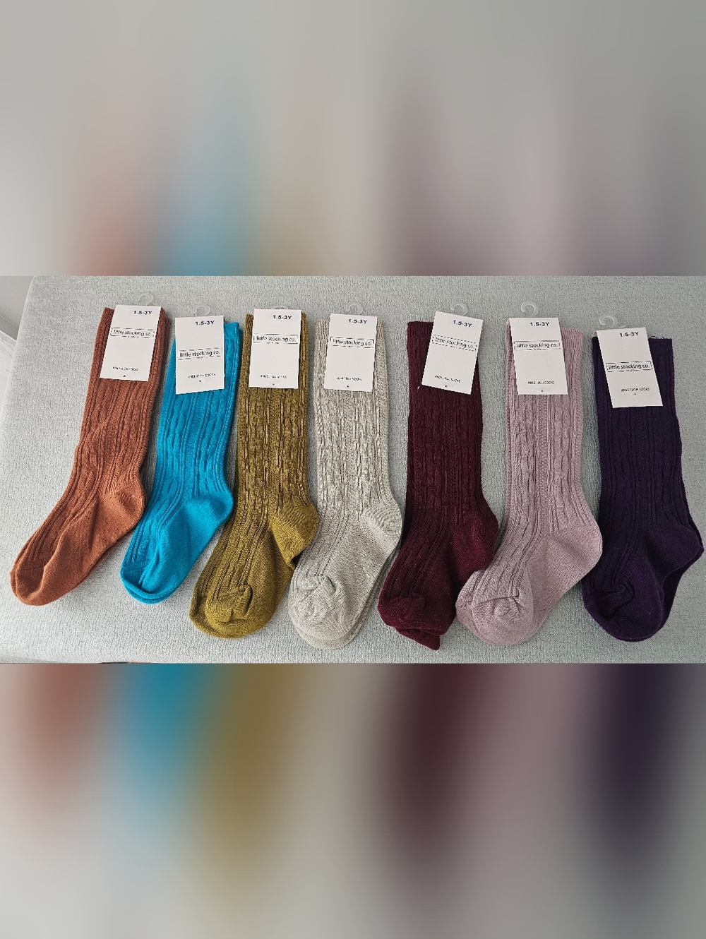 NEW LITTLE STOCKING CO Lot Of 7 Pairs Girls Knee High Socks Size 1.5-3Y